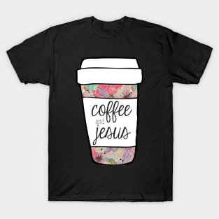 Coffee and Jesus Pastel Floral Mug T-Shirt